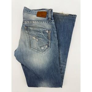 BKE Jeans Mens‎ 30 Blue Carter Distressed Medium Wash Straight Leg Denim